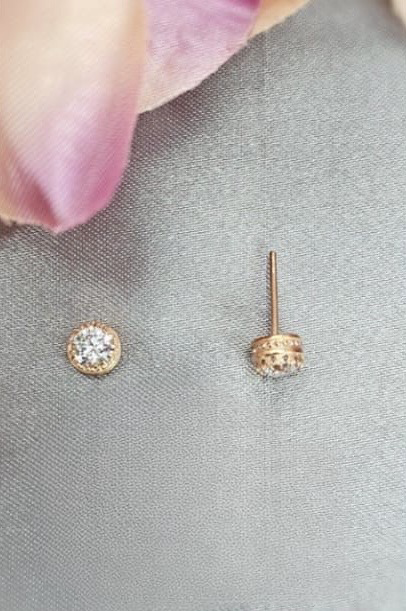Rose Gold Round Stud Earrings