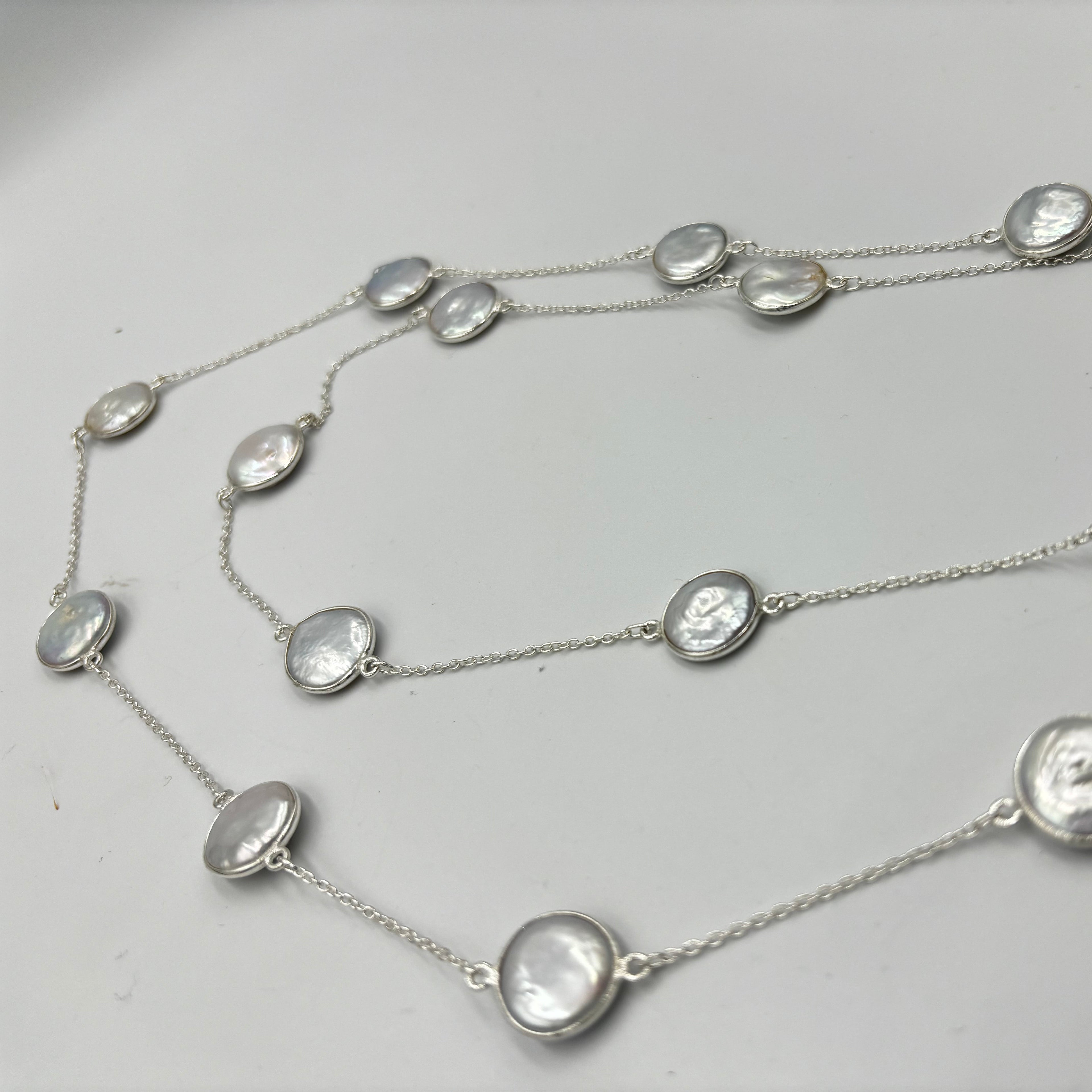 90Cm Necklace With 15 Stunning Coin Pearls