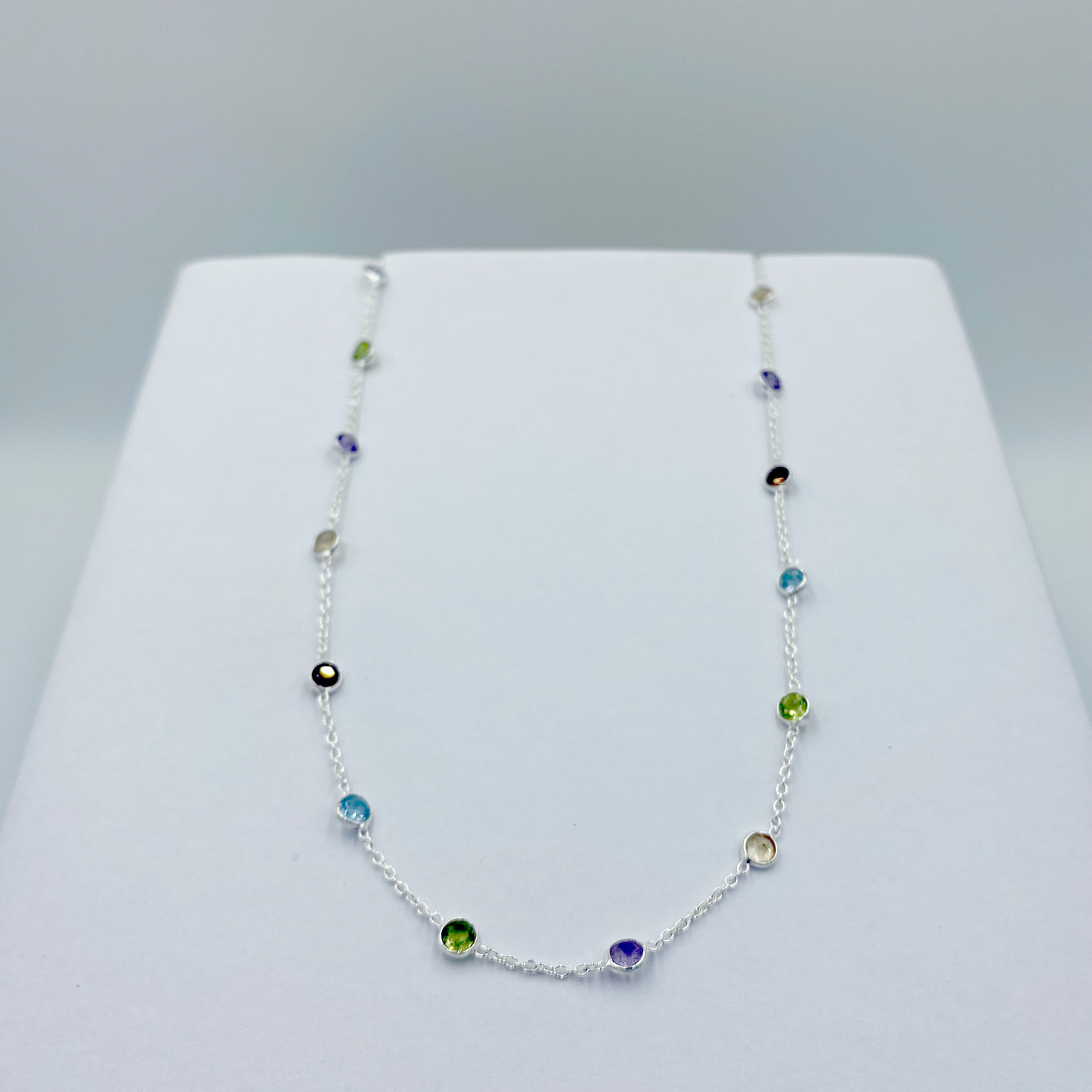 Citrine, Peridot, Amethyst and Blue topaz Semi Precious stone necklace