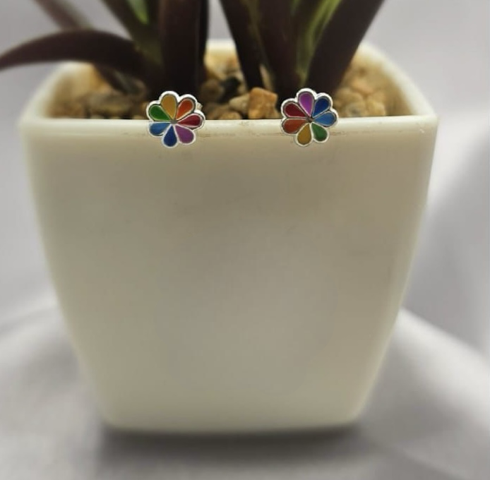 7Mm Colourful Stud Earrings
