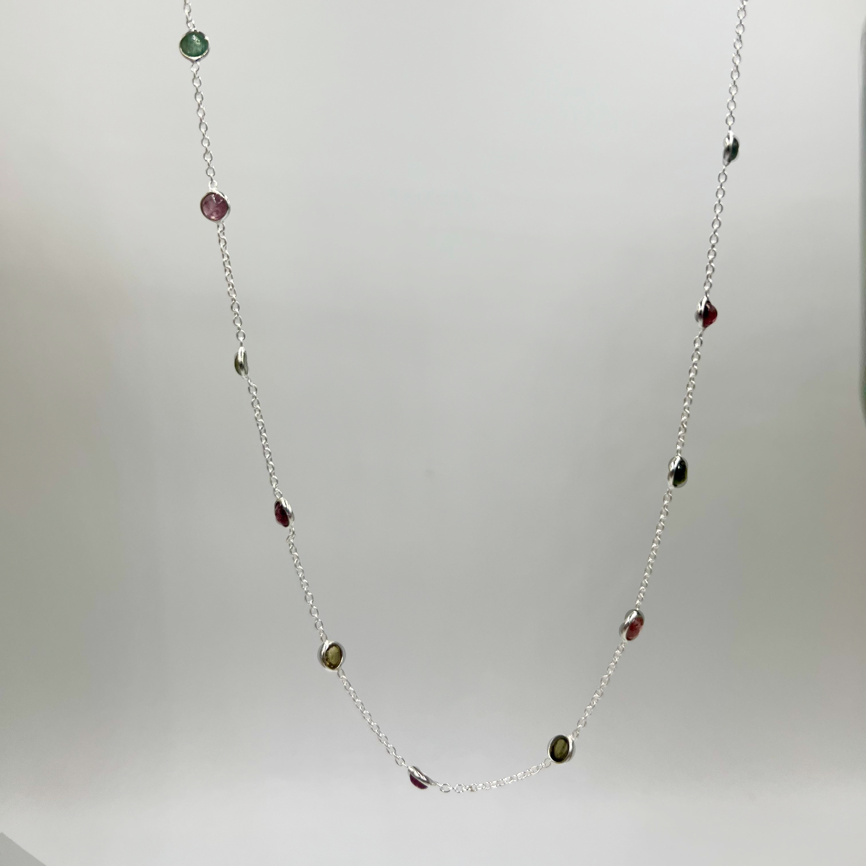 Tourmaline Semi Precious Stones Drops Necklace