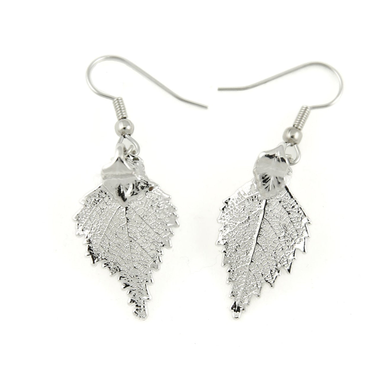Ester Silver Birch Leaf Earrings