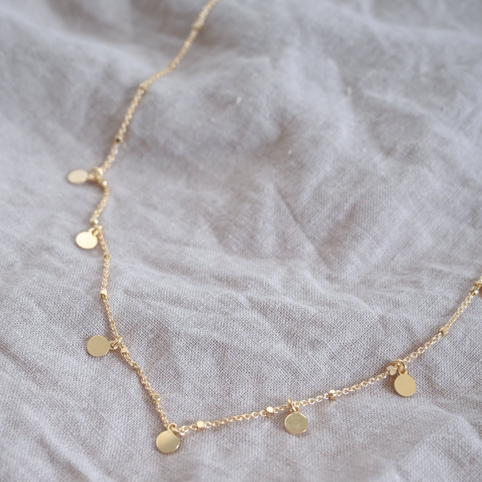 Gold Disc Ball Necklace