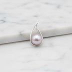 Sterling Silver Teardrop Pendant With Blush Pink Freshwater Pearl - Terciany 