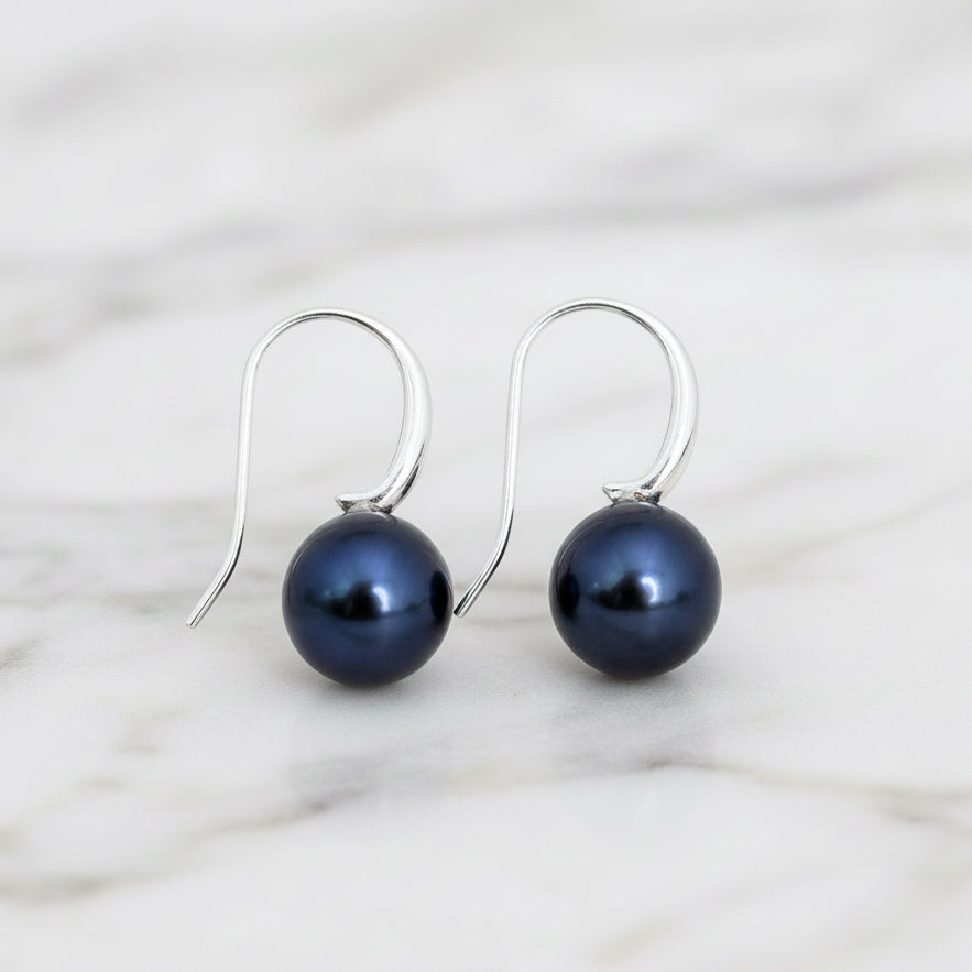Blue Freshwater Pearl Drop Earrings