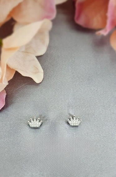 Bling crown studs