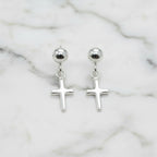 Sterling Silver Cross Earrings