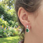 Green Teardrop Diana Drop Earrings