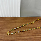 Gold Necklace With Different Coloured Stones - Terciany 