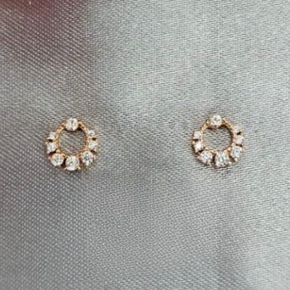 Rose Gold Circle Stud Earrings