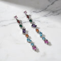 Multicoloured Dangly drop earrings - Terciany 