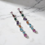 Multicoloured Dangly drop earrings - Terciany 