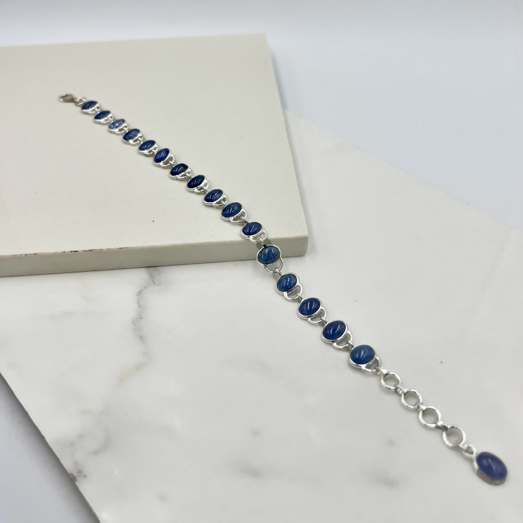 Tanzanite Semi Precious Stone Oval Drops Bracelet