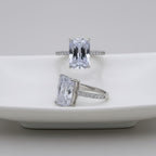Large Rectangular Cubic Zirconia Ring