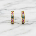 Golden Huggies With Colourful Stones - Terciany 