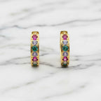 Golden Huggies With Colourful Stones - Terciany 