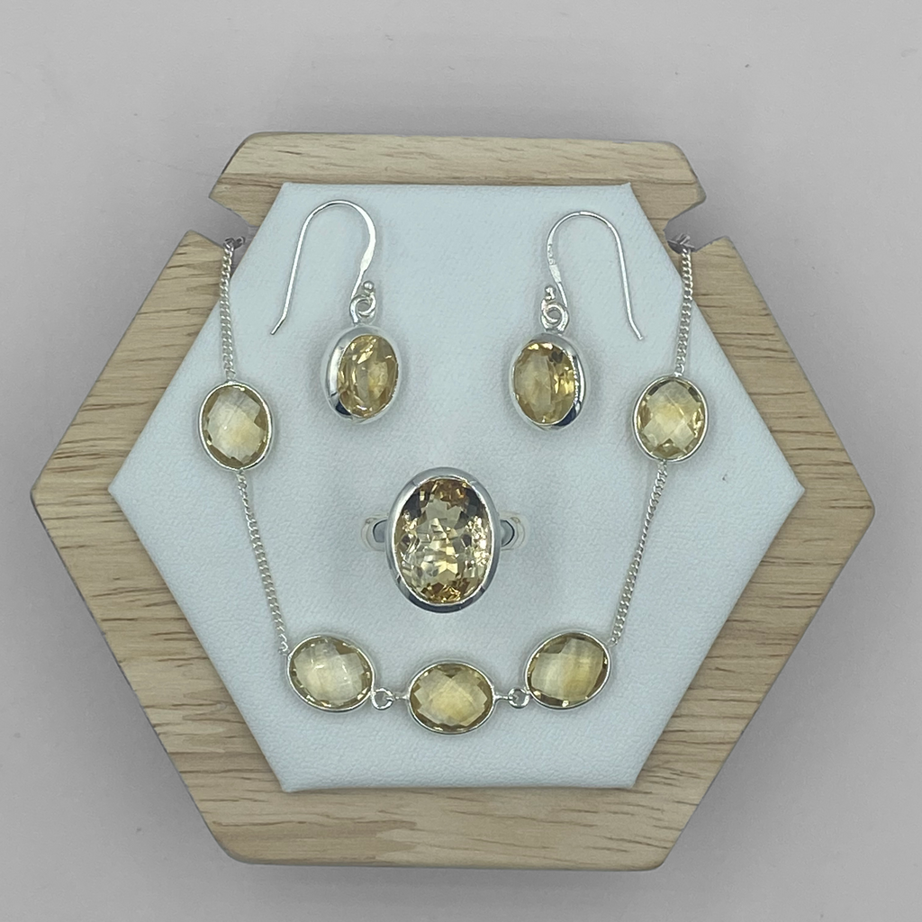 Citrine Oval Drop Earrings