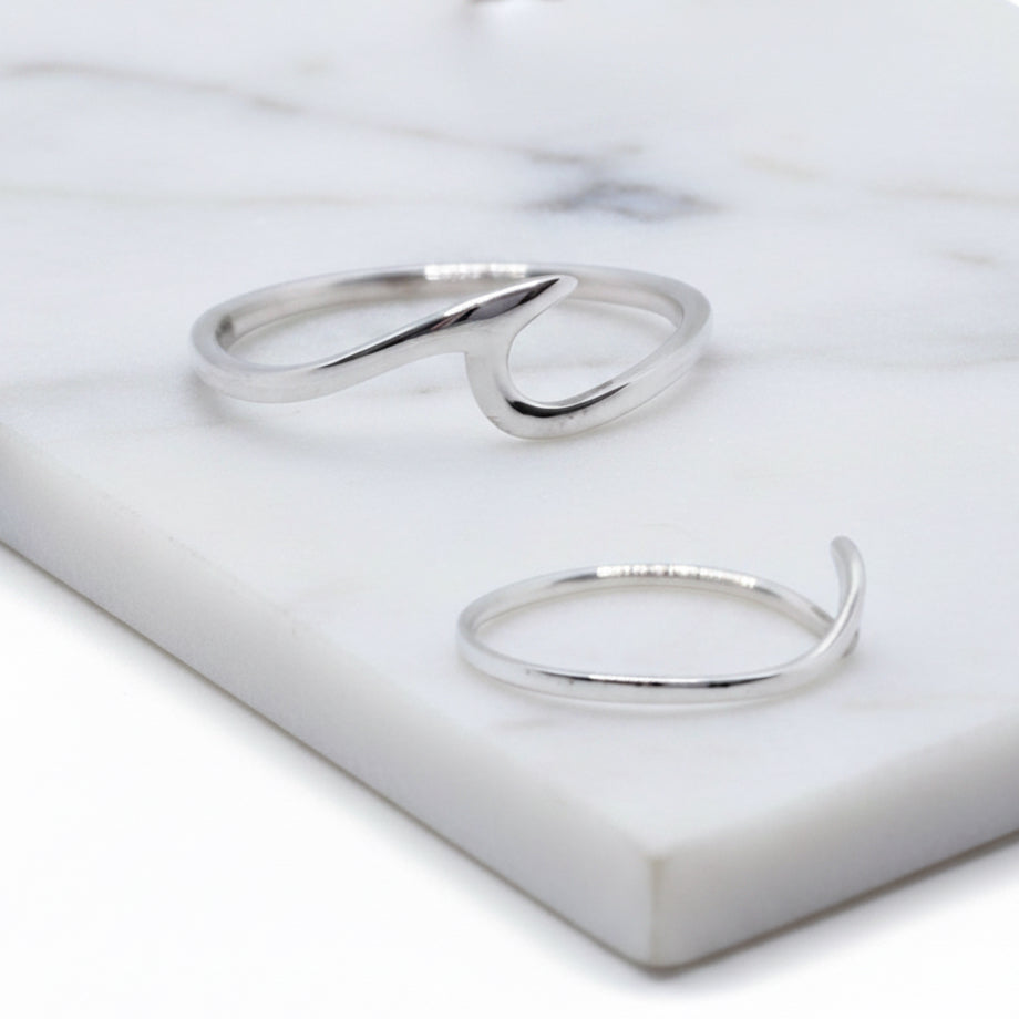 Pointy Sterling Silver Wave Ring - Terciany 