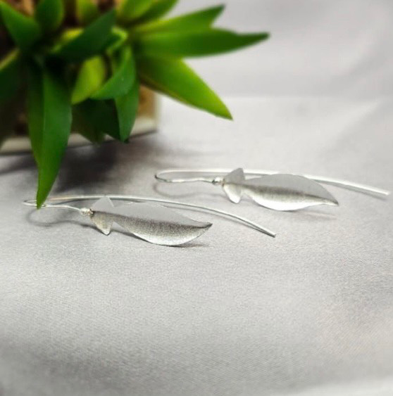 Sterling silver leave earring