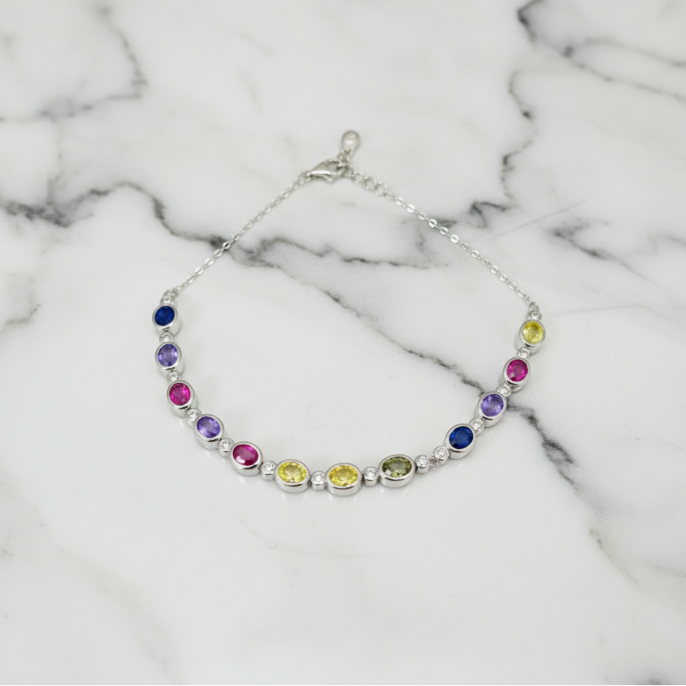 Beautiful Rainbow Oval Stone Bracelet - Terciany 