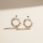 Modern pearl circle drop earrings - Terciany 