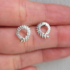 Leaf Circle Studs