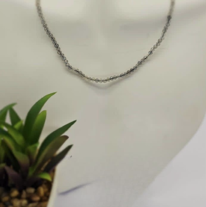 Stunning Grey Moonstone semi Precious stone necklace