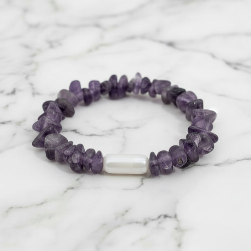 Amethyst and Freshwater Pearl Bracelet - Terciany 
