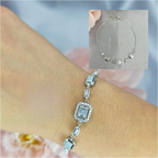 Sterling Silver Bracelet With Beautiful Rectangular Cubic Zirconia Detail - Terciany 