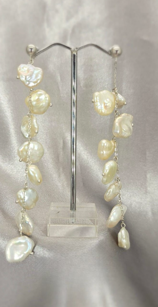 8cm pearl drops earrings