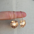Rose Gold Large Viola Leaf Drop Earrings