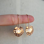 Rose Gold Large Viola Leaf Drop Earrings
