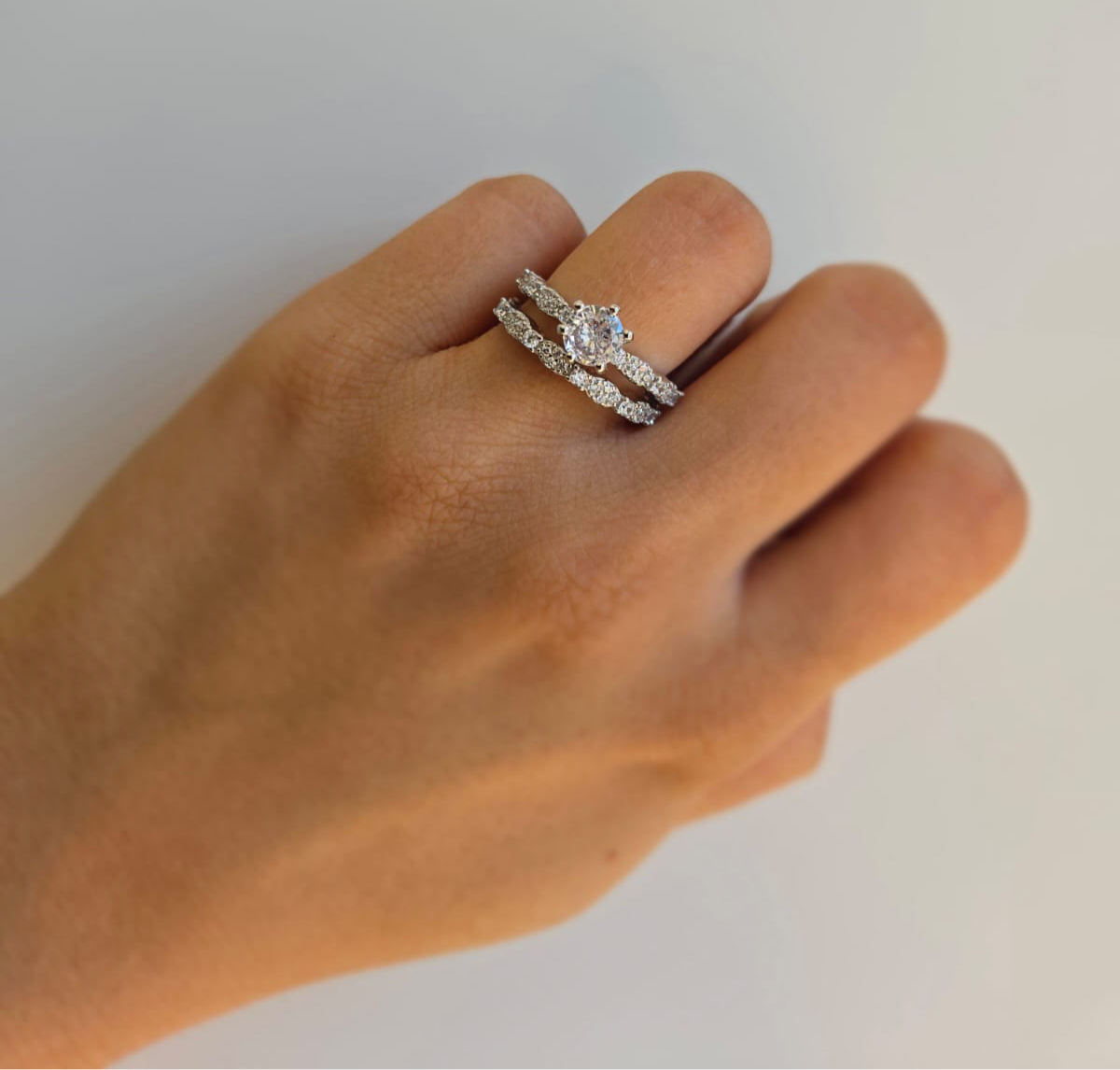 Sterling Silver Wedding Set