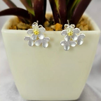 12mm Three Flower Stud Earrings