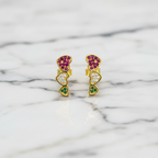 Three Heart Stud Earrings - Terciany 