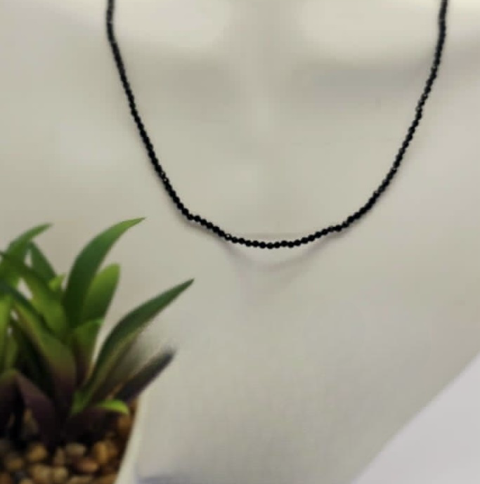 Stunning Black Spinel semi precious stone necklace