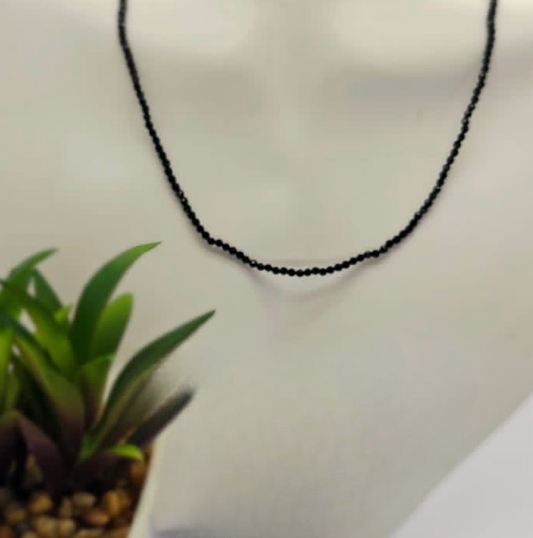 Stunning Black Spinel semi precious stone necklace