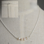Sterling Silver Necklace With 4 Beautiful Freshwater Pearls - Terciany 