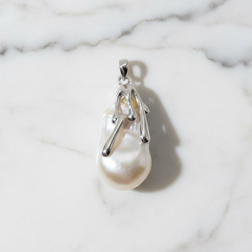 Stunning Pearl On Modern Waterfall Clasp From Top