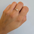 Adjustable Sterling Silver Ring With Tiny Freshwater Pearl - Terciany 