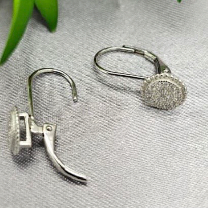 Sterling Silver Comfy Clasp Earrings With Cubic Zirconia