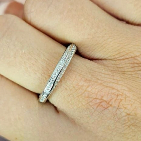 Sterling Silver Eternity Twisted Band