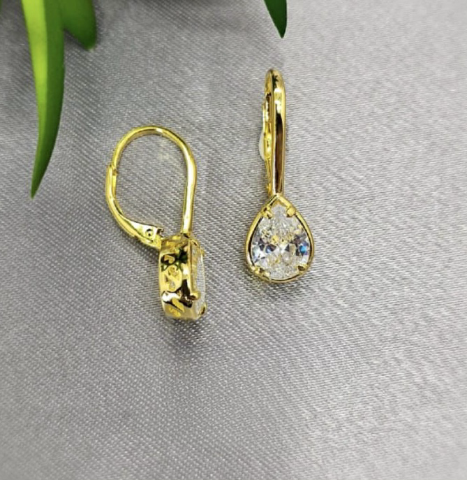 Classic Gold Drop Earrings With Comfy Clasp
