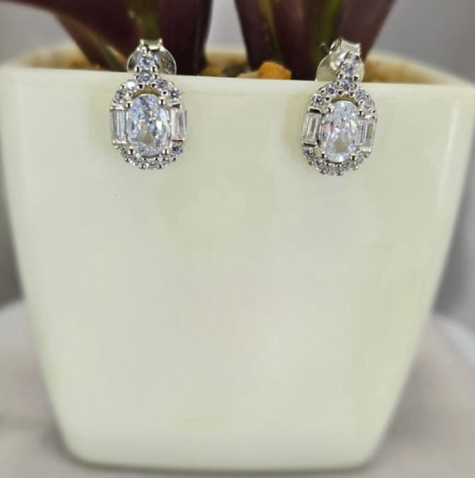 Sterling silver cubic zirconia studs