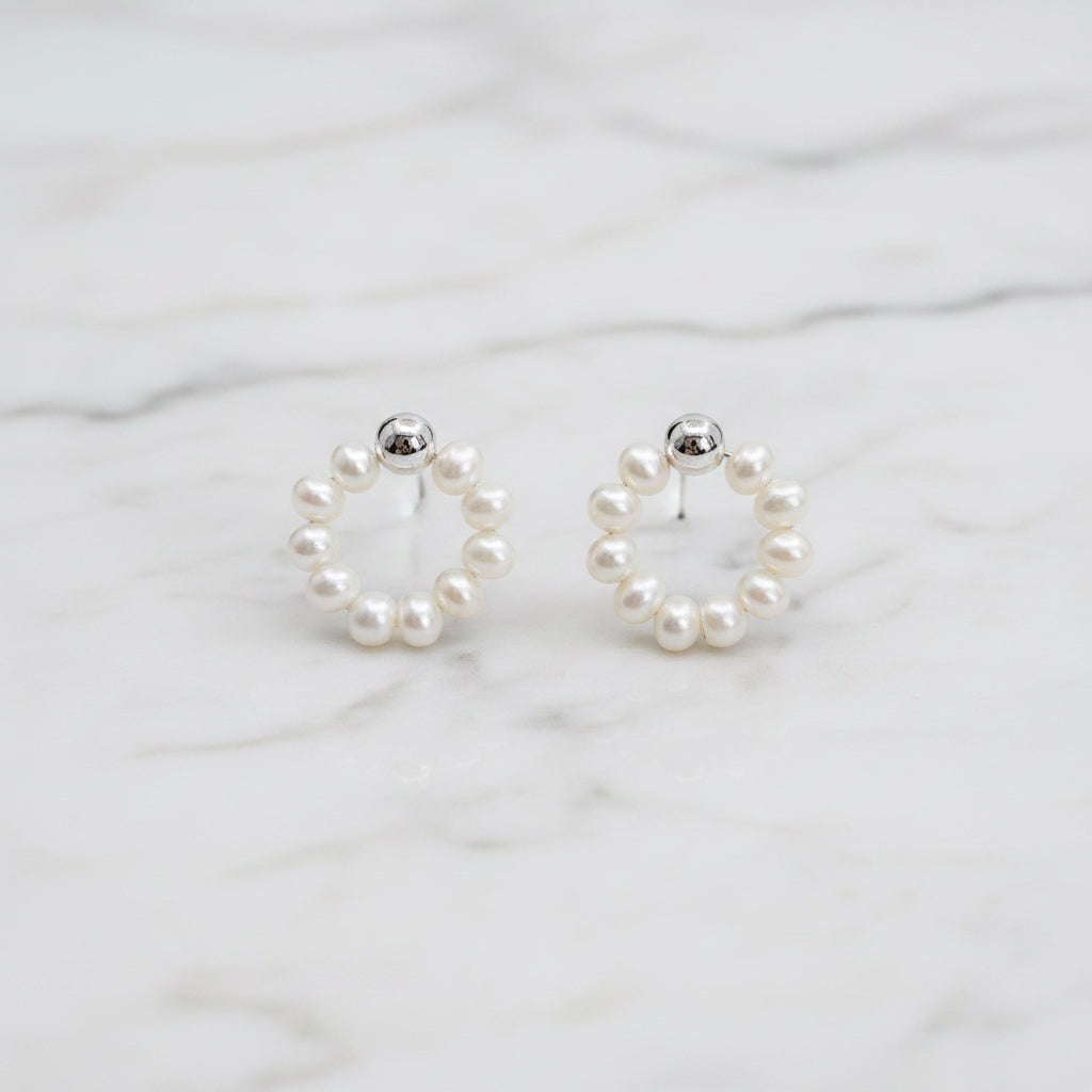 18mm Freshwater Pearl Hoop On Stud