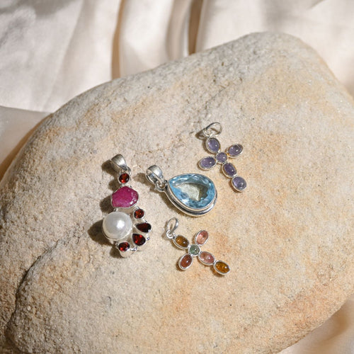 Tanzanite cross pendant