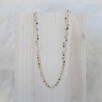 Sterling Silver Necklace With Lots Of Tourmaline Semi Precious Stones Dangling On It - Terciany 