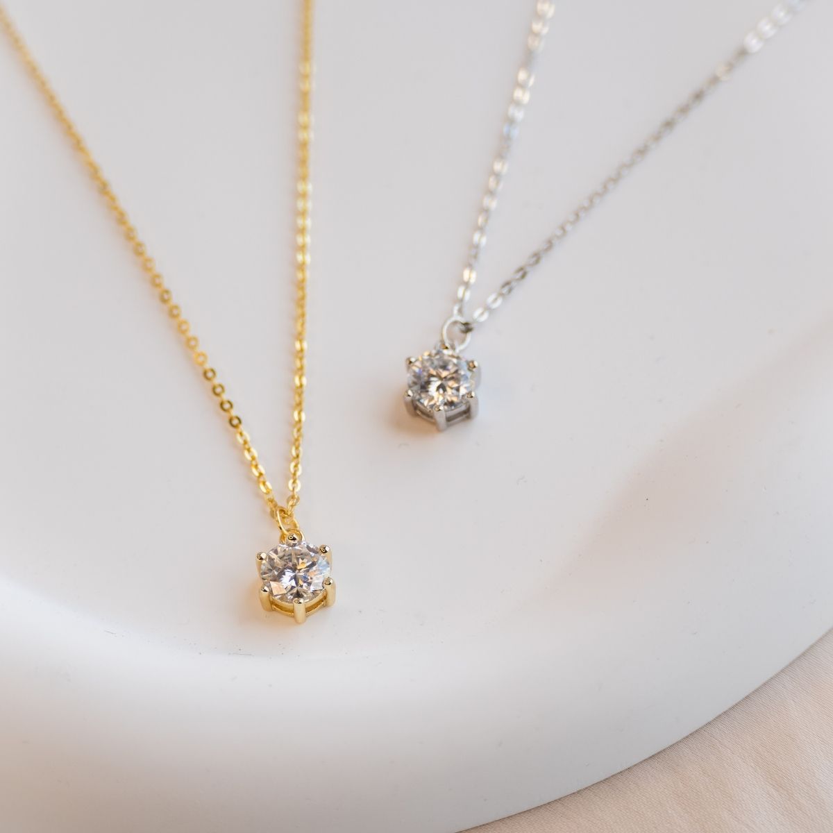 1ct Moissanite Gold Necklace (with GRA Certificate)