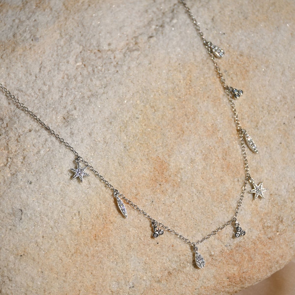 Sterling silver charm necklace
