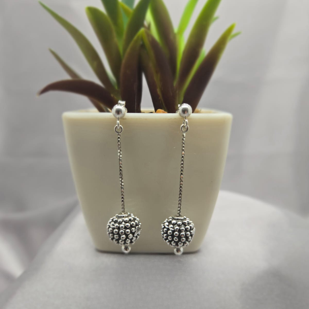 Sterling Silver Ball Drop Earrings